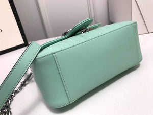 Gucci a€?47260 GG Marmont Mini Top Handle Bag Green - luxibagsmall