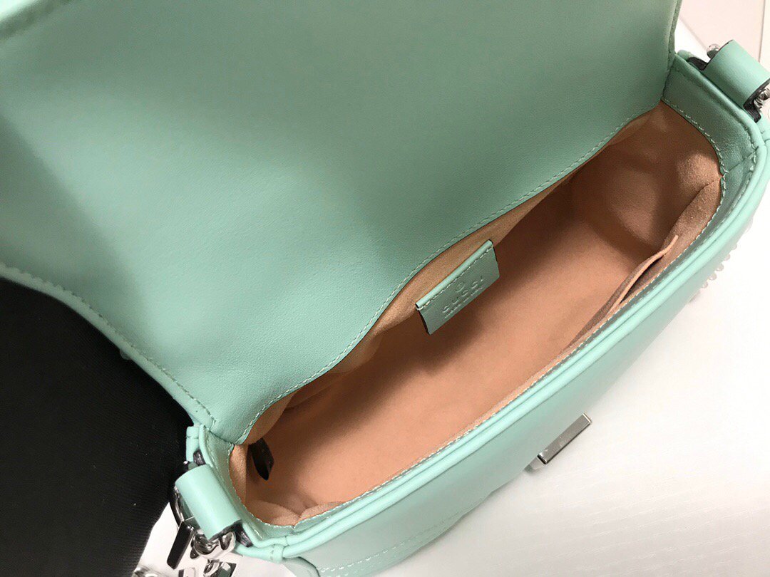 Gucci a€?47260 GG Marmont Mini Top Handle Bag Green - luxibagsmall
