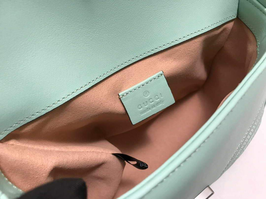 Gucci a€?47260 GG Marmont Mini Top Handle Bag Green - luxibagsmall