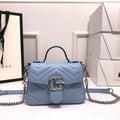 Gucci a€?47260 GG Marmont Mini Top Handle Bag Blue - luxibagsmall