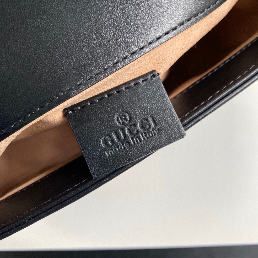 Gucci a€?47260 GG Marmont Mini Top Handle Bag Black - luxibagsmall