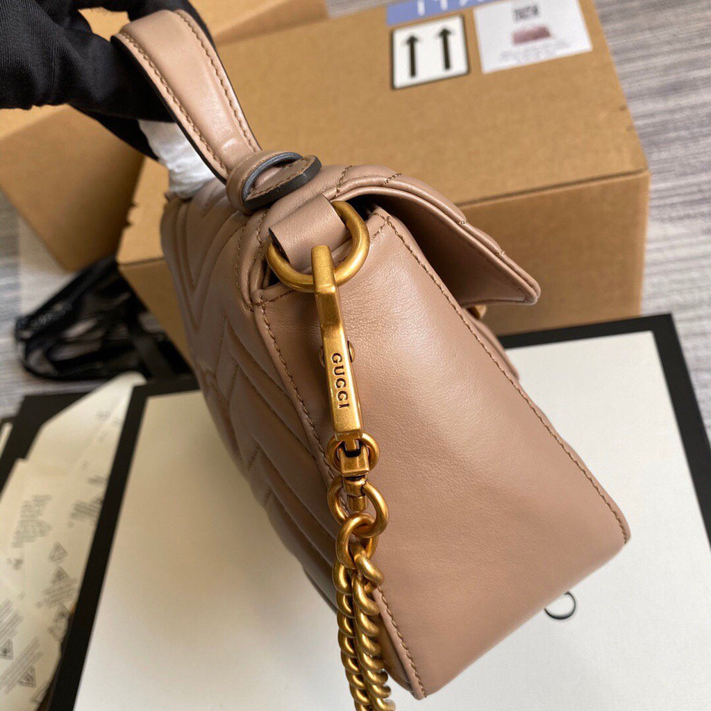 Gucci a€?47260 GG Marmont Mini Top Handle Bag Light Pink - luxibagsmall