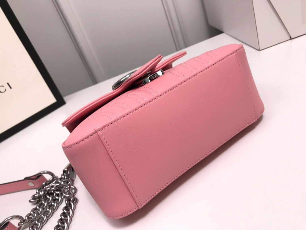 Gucci a€?47260 GG Marmont Mini Top Handle Bag Pink - luxibagsmall