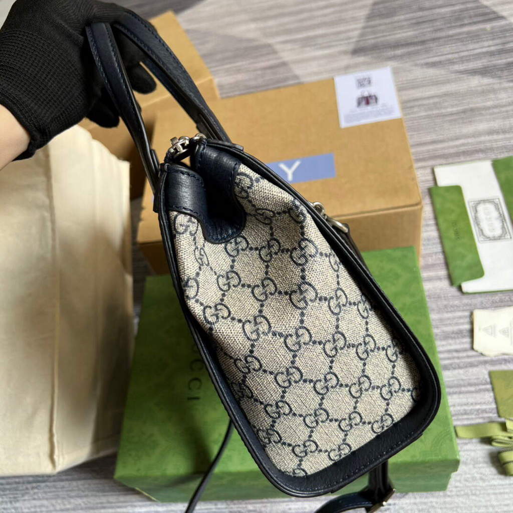 Gucci 547551 Ophidia Small GG Tote Bag Beige Blue