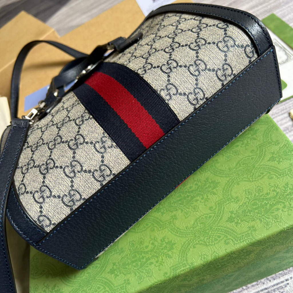 Gucci 547551 Ophidia Small GG Tote Bag Beige Blue