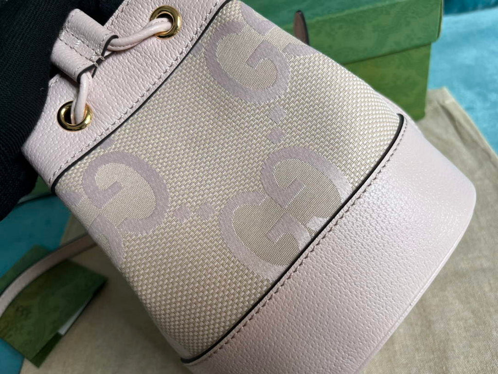 Gucci 550620 Ophidia jumbo GG mini bucket bag Light pink