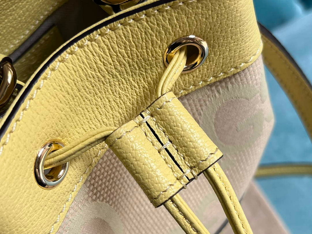 Gucci 550620 Ophidia jumbo GG mini bucket bag yellow