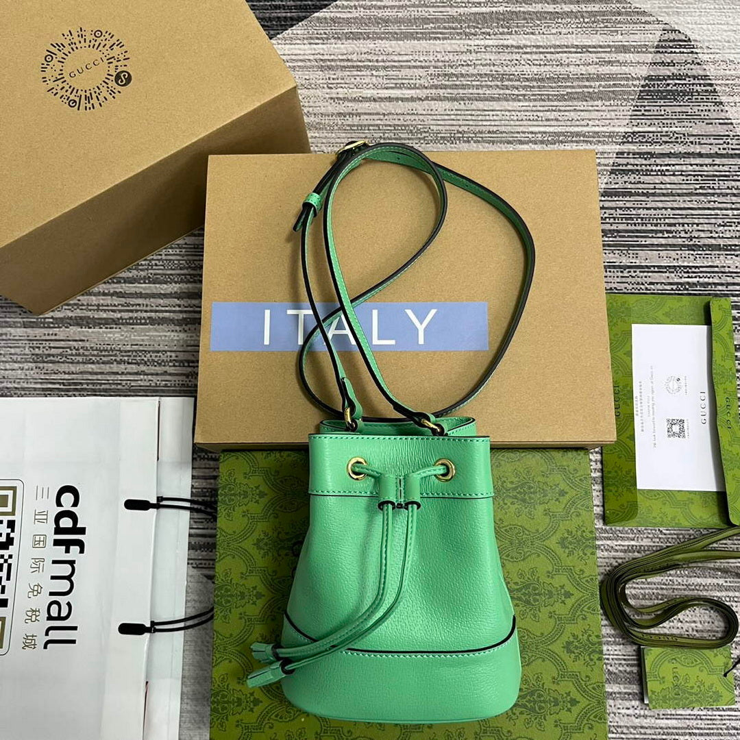 Gucci 550620 Ophidia mini bucket bag with Double G Mint Green - Default Title - View 1