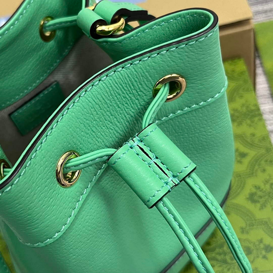 Gucci 550620 Ophidia mini bucket bag with Double G Mint Green
