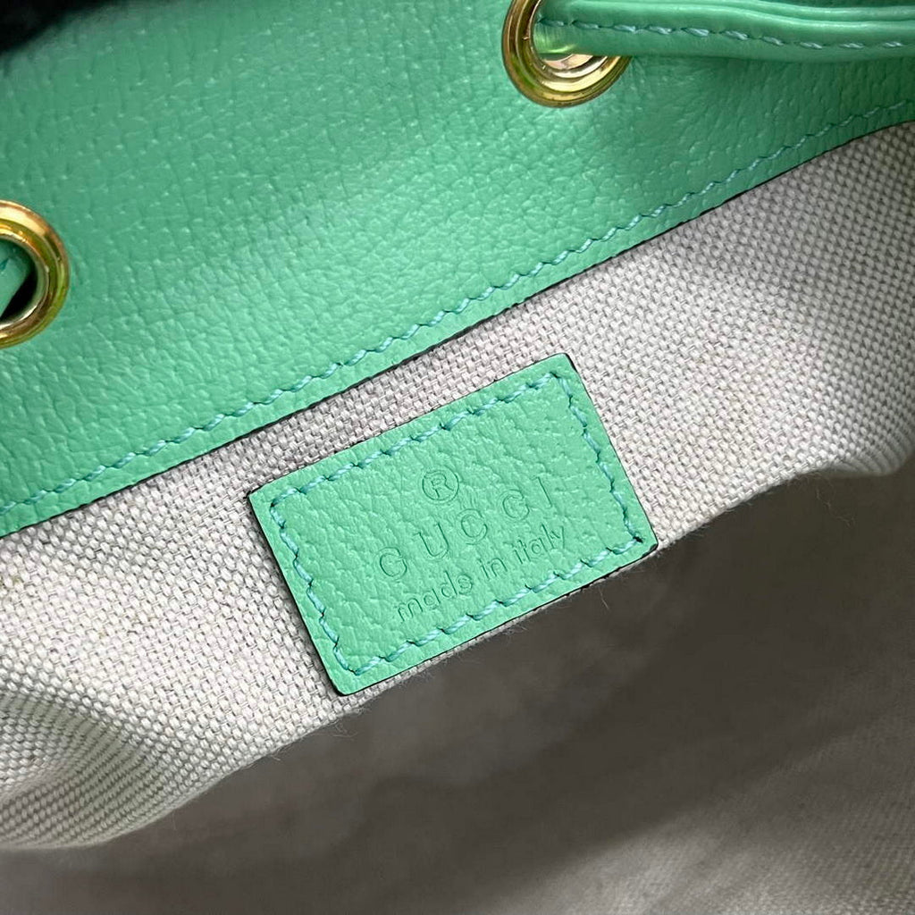 Gucci 550620 Ophidia mini bucket bag with Double G Mint Green