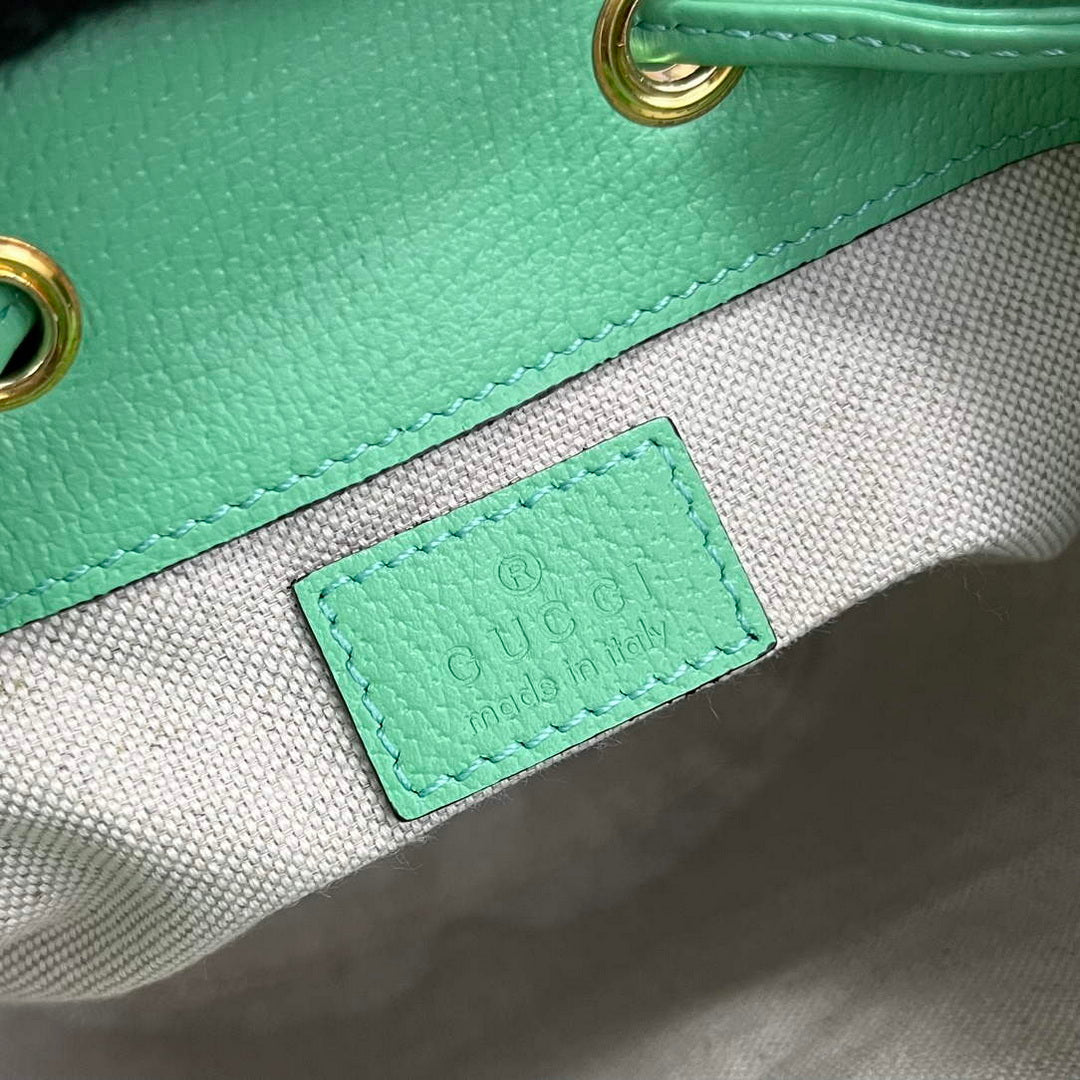 Gucci 550620 Ophidia mini bucket bag with Double G Mint Green