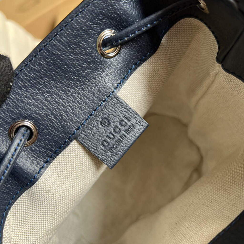 Gucci 550620 Ophidia Mini GG Bucket Bag Beige Blue