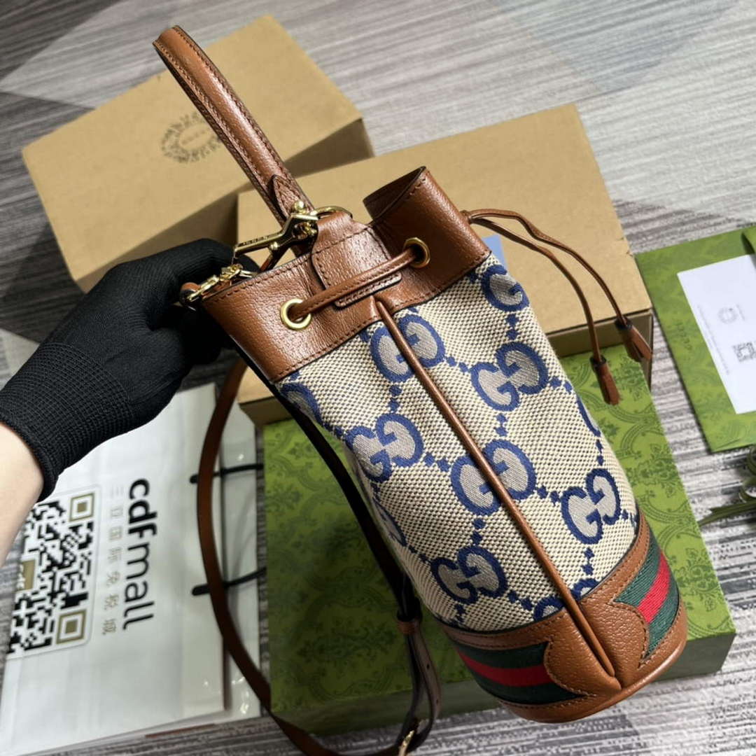 Gucci 550621 Ophidia Small GG Bucket Bag Brown - Default Title - View 3