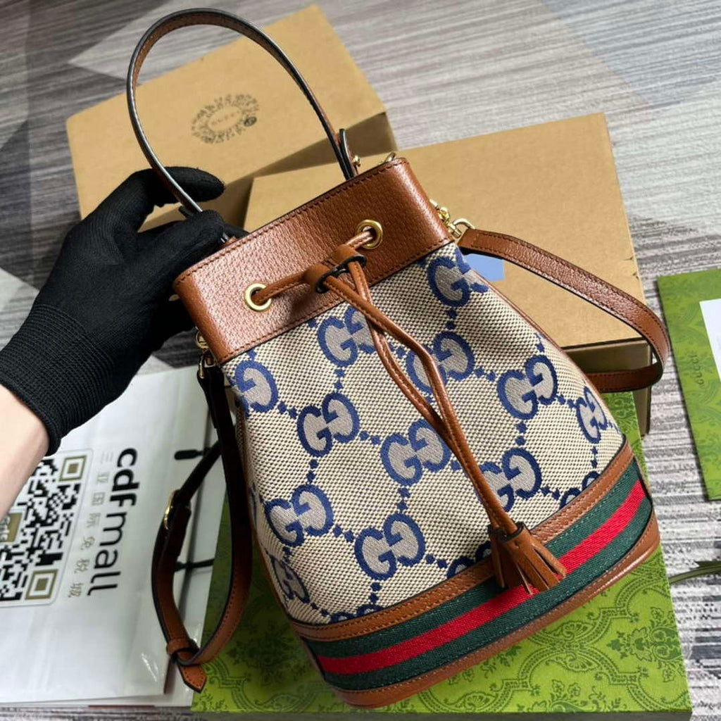 Gucci 550621 Ophidia Small GG Bucket Bag Brown
