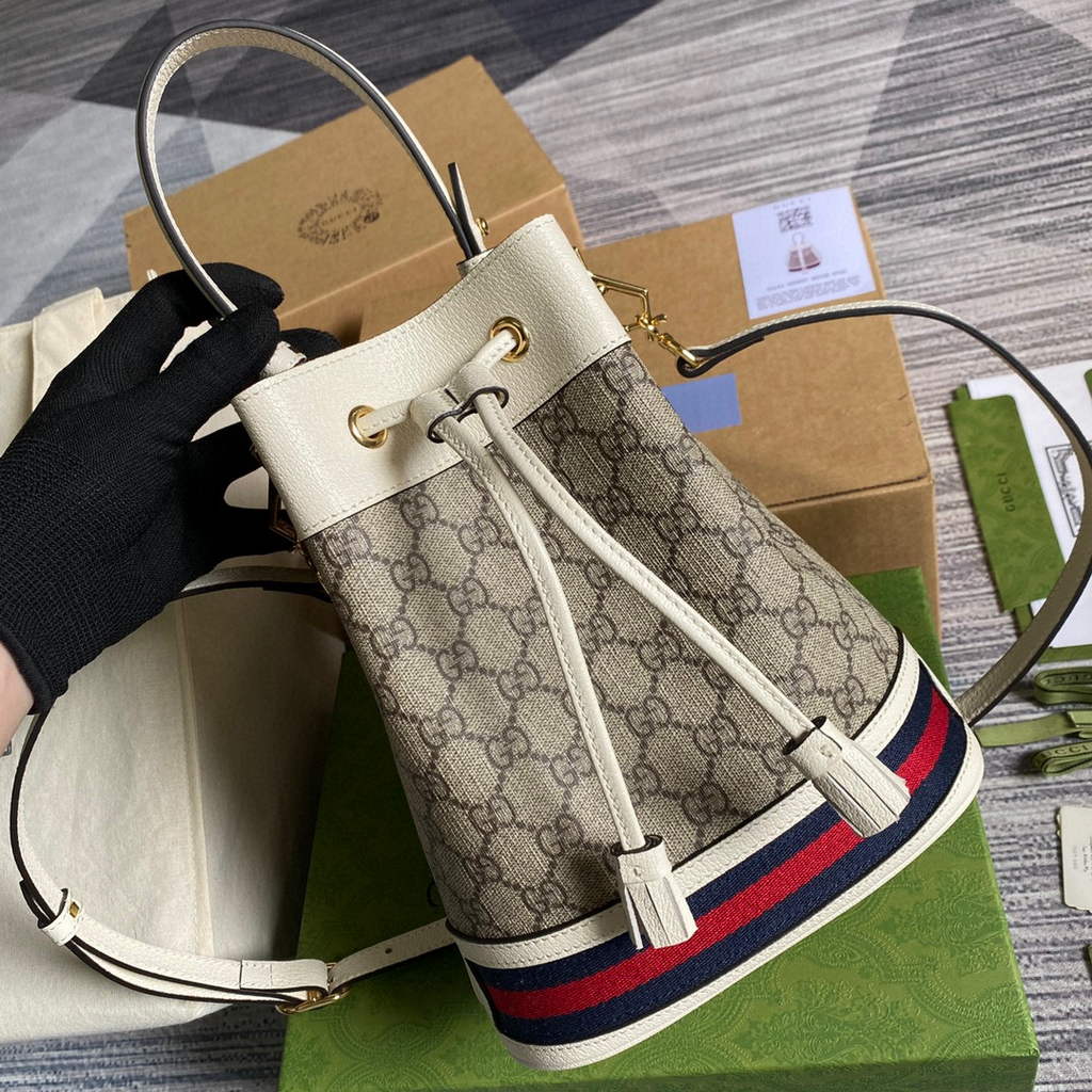 Gucci 550621 Ophidia small GG bucket Shoulder tote bag Beige