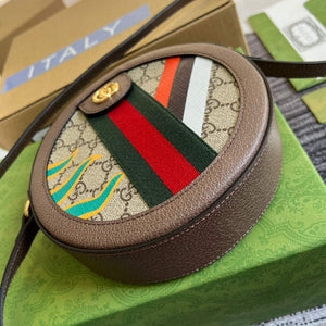 Gucci 574978 Round shoulder bag with Double G Beige Brown - Default Title - View 6