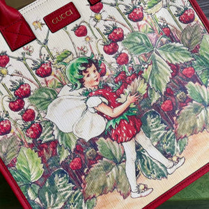 Gucci 550763 Children's Fairy Print Large Tote Bag Red - Default Title - View 5