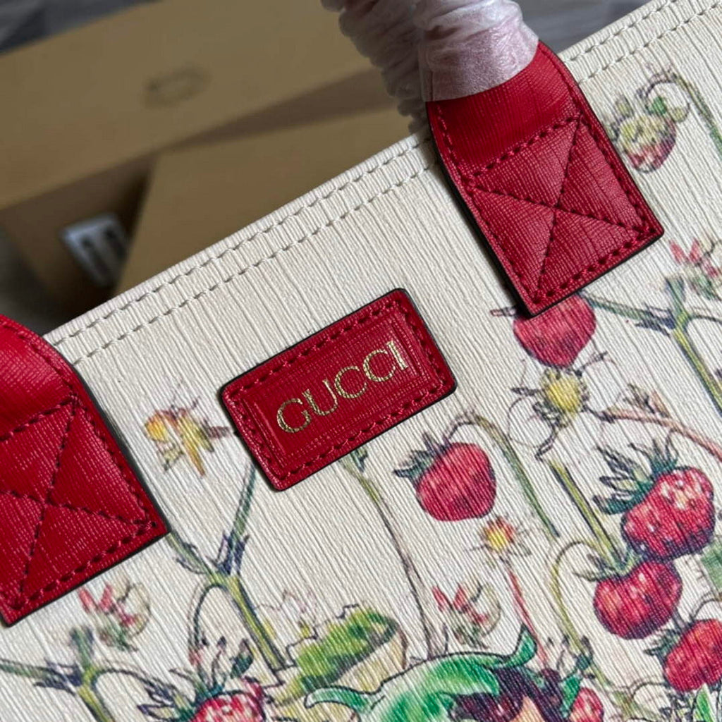 Gucci 550763 Children's Fairy Print Large Tote Bag Red