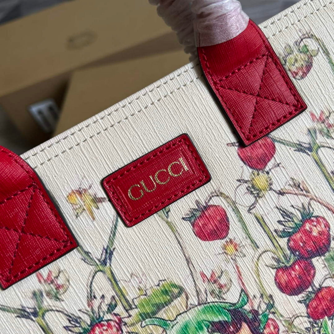 Gucci 550763 Children's Fairy Print Large Tote Bag Red