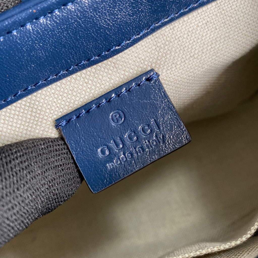 Gucci 583571 GG Marmont Multicolour mini top handle bag Blue