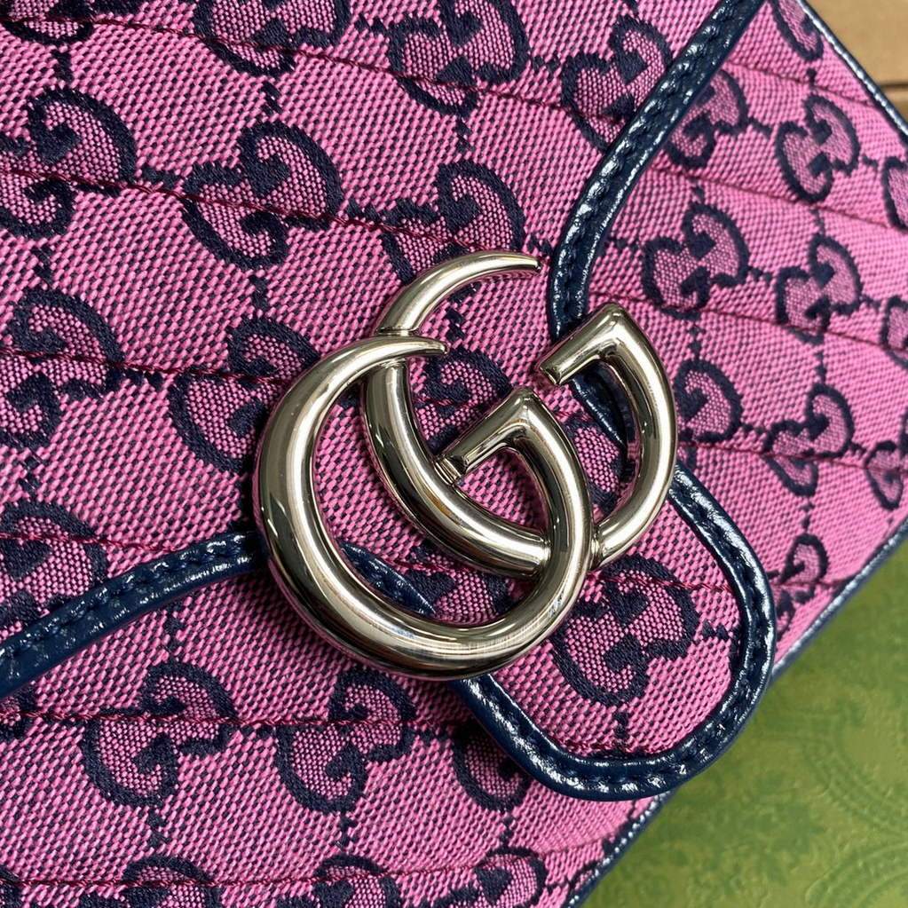 Gucci 583571 GG Marmont Multicolour mini top handle bag Rose red