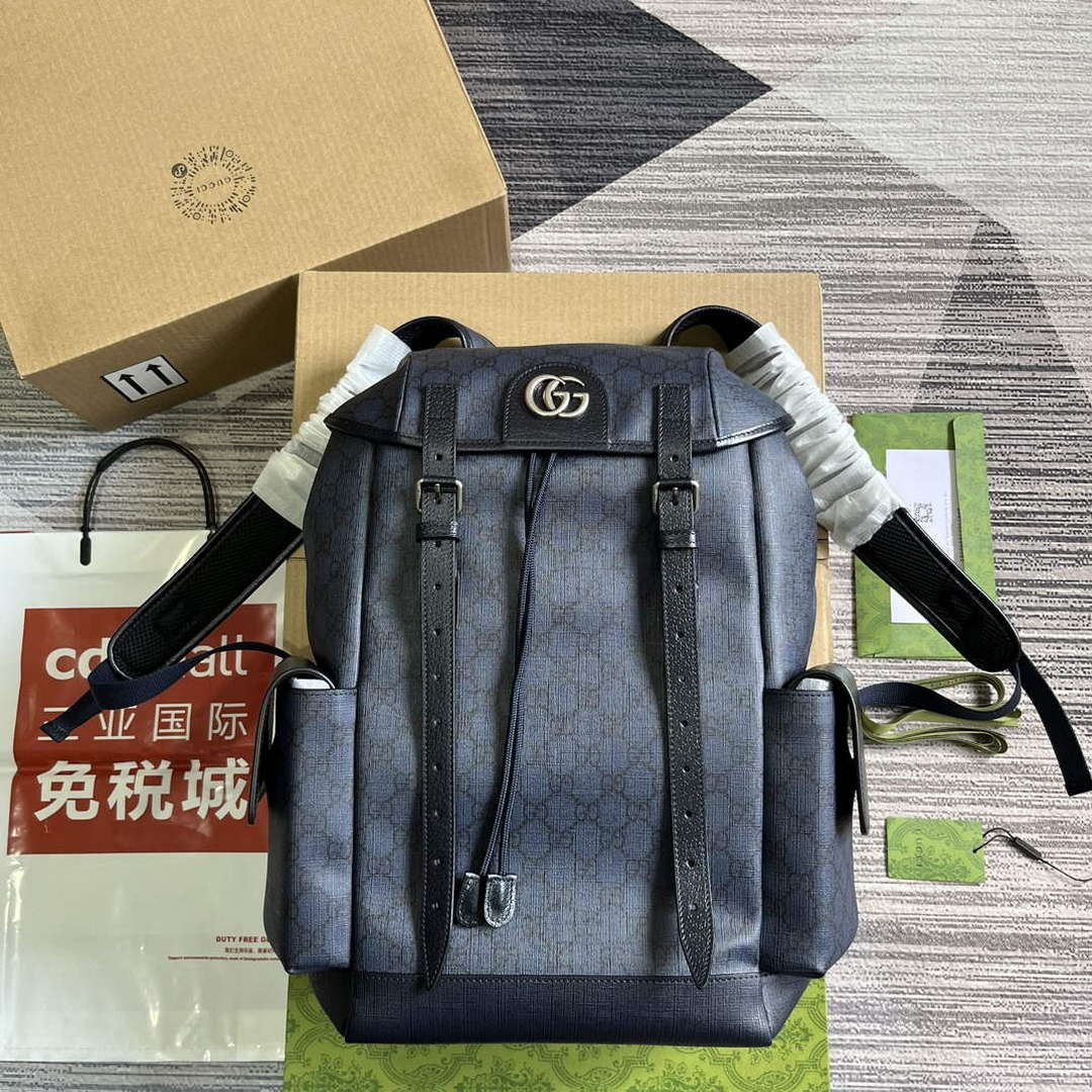 Gucci 598140 Ophidia GG Medium Backpack Blue and black - Default Title - View 1