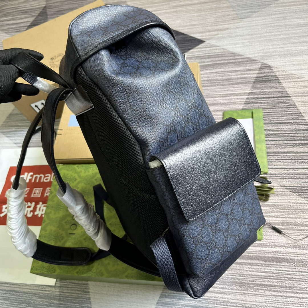 Gucci 598140 Ophidia GG Medium Backpack Blue and black