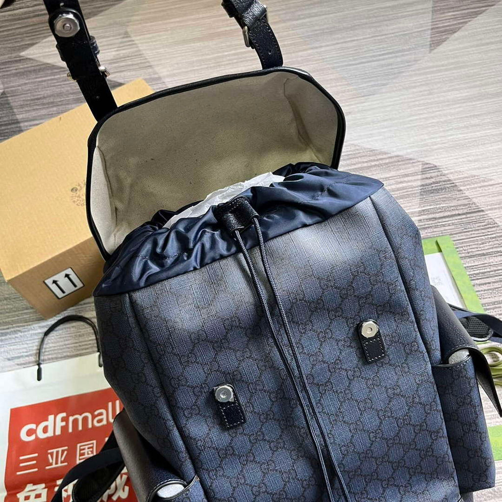 Gucci 598140 Ophidia GG Medium Backpack Blue and black