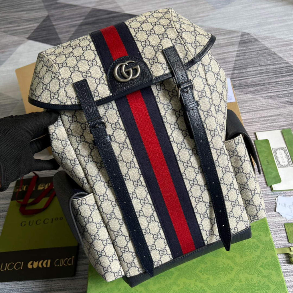 Gucci 598140 Ophidia GG Medium Backpack Blue