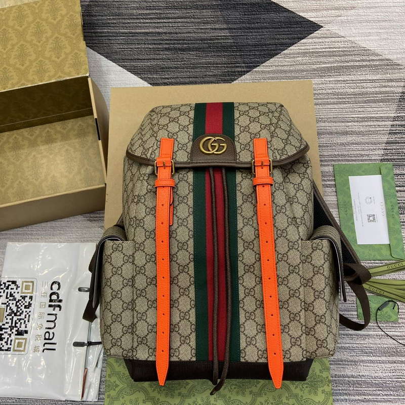 Gucci 598140 Ophidia GG Medium Backpack Bright orange - Default Title - View 1