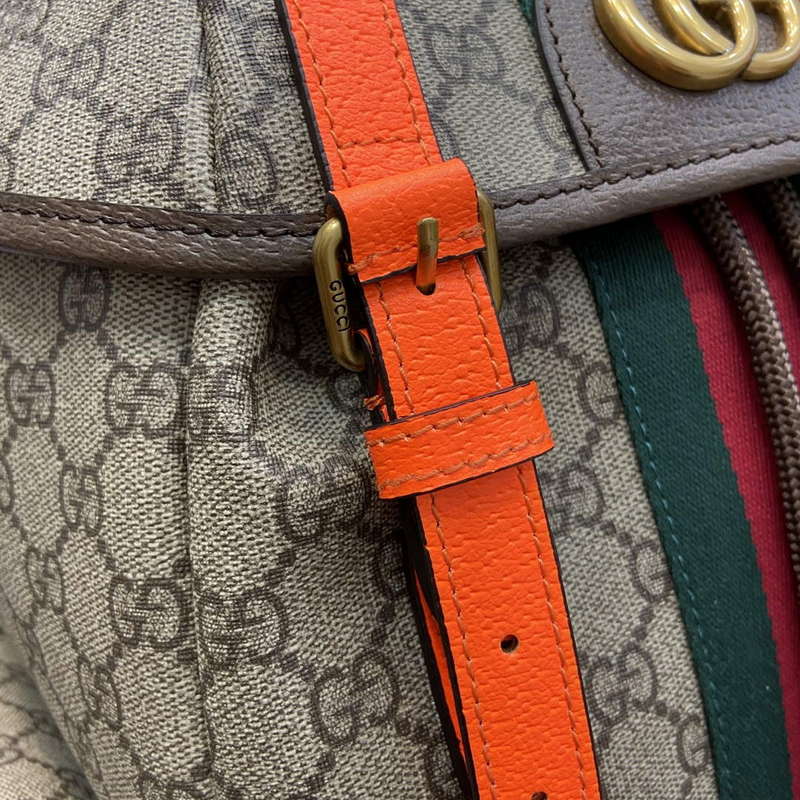 Gucci 598140 Ophidia GG Medium Backpack Bright orange