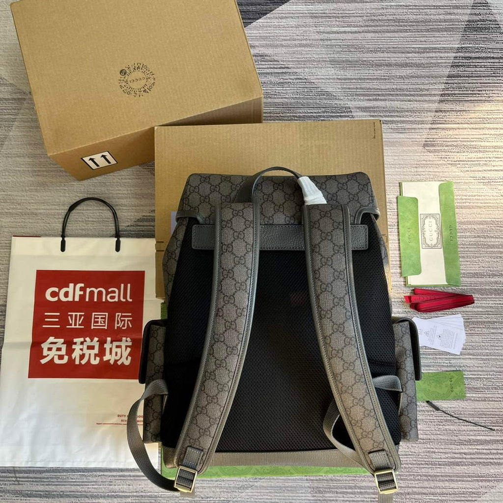 Gucci 598140 Ophidia GG Medium Backpack Grey