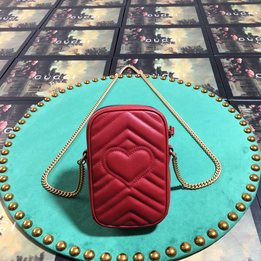 Gucci 598597 GG Marmont mini bag Red - Default Title - View 2