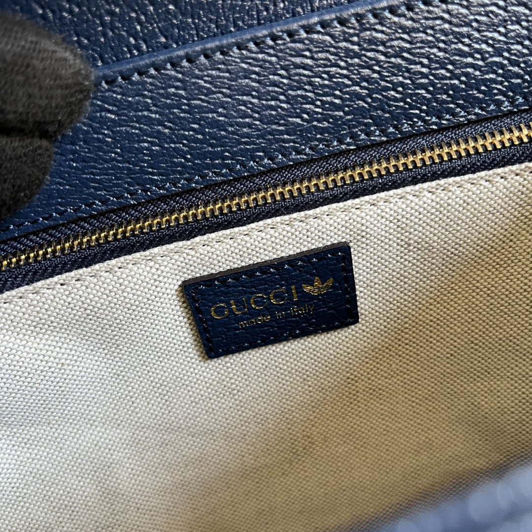 Gucci 602204 Adidas X Gucci Gucci Horsebit 1955 Small Bag Navy& White - Default Title - View 9
