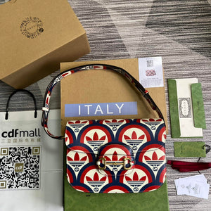 Gucci adidas x Gucci Horsebit 1955 shoulder bag 602204 blue and red leather - Default Title - View 2