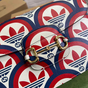 Gucci adidas x Gucci Horsebit 1955 shoulder bag 602204 blue and red leather - Default Title - View 5