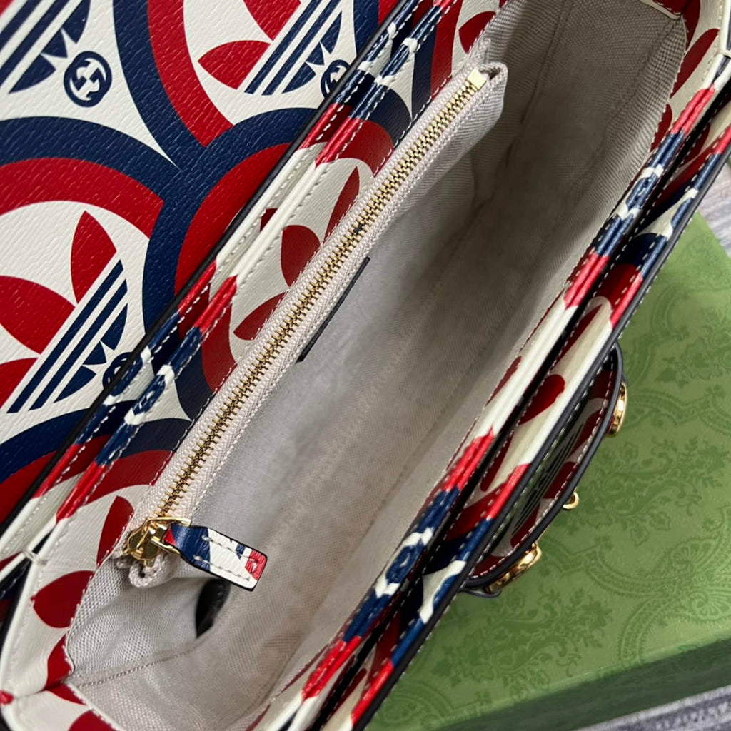 Gucci adidas x Gucci Horsebit 1955 shoulder bag 602204 blue and red leather