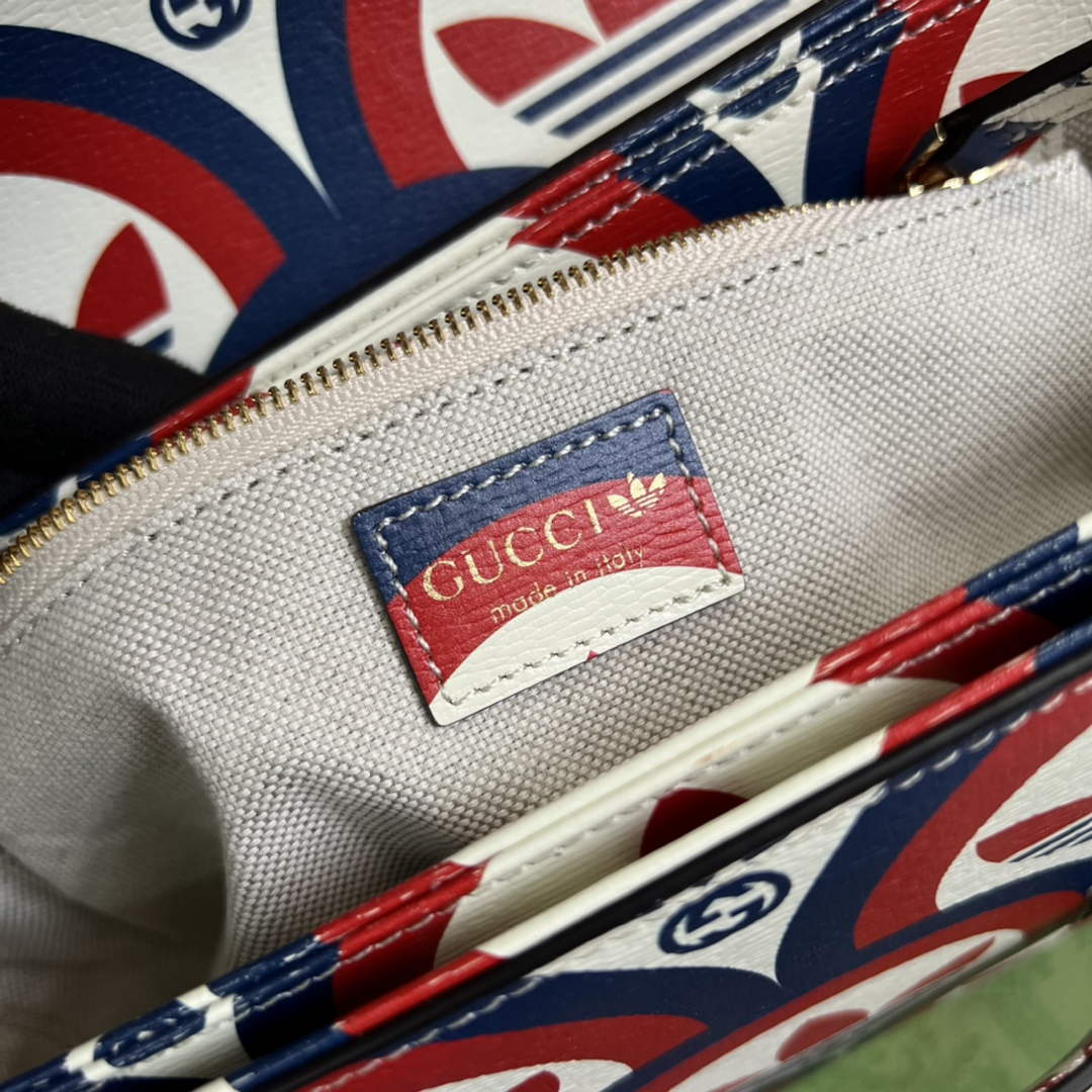 Gucci adidas x Gucci Horsebit 1955 shoulder bag 602204 blue and red leather - Default Title - View 9