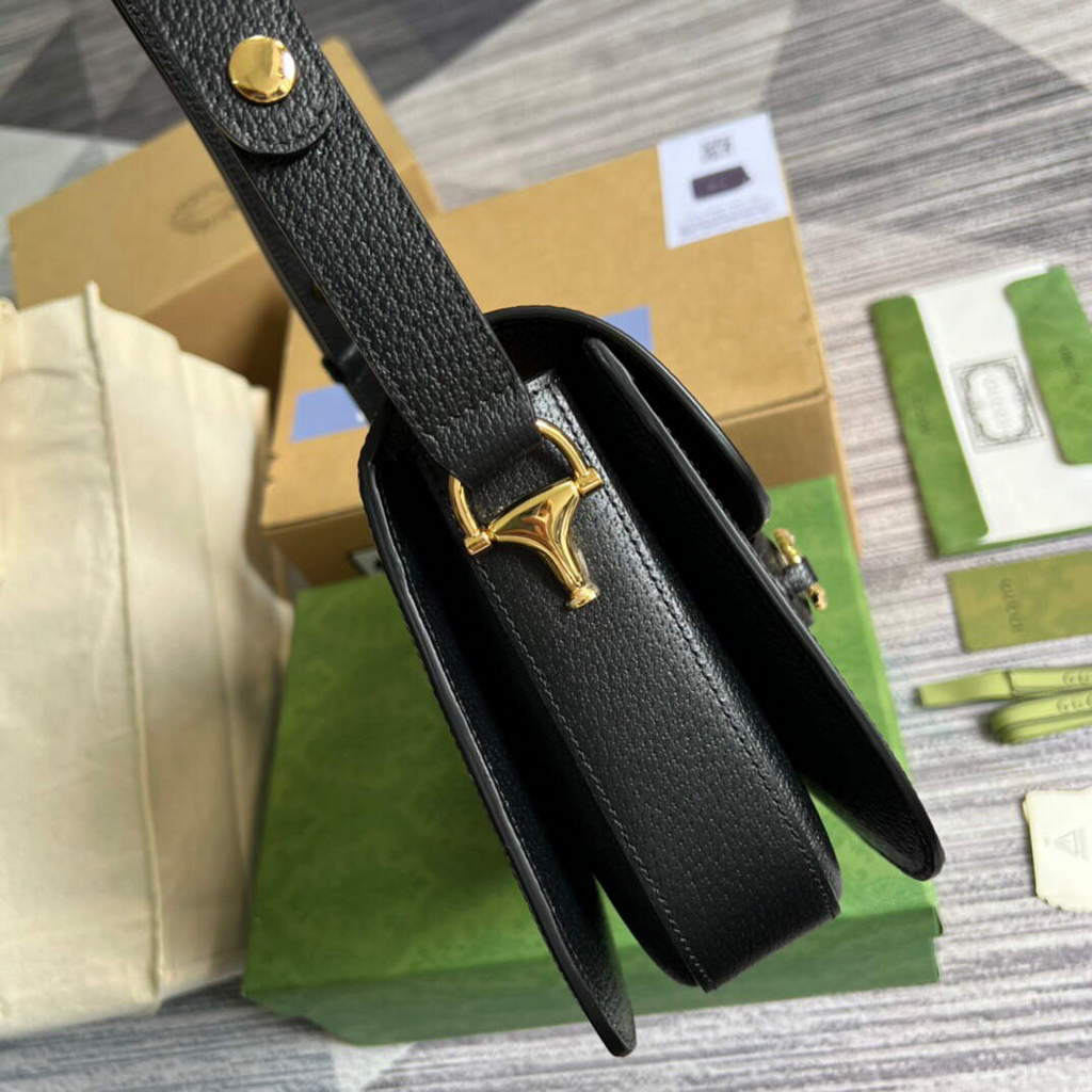 Gucci 602204 Gucci Horsebit 1955 Shoulder Bag Black