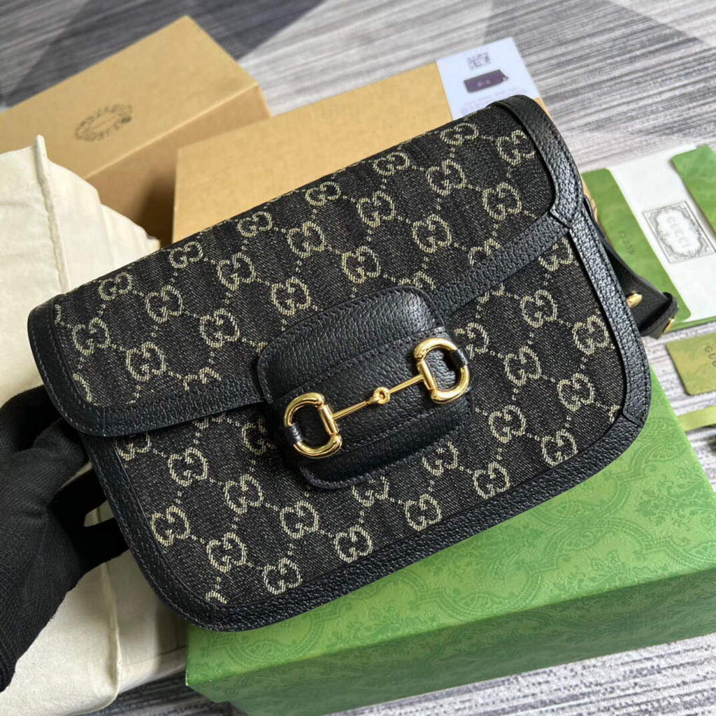 Gucci 602204 Gucci Horsebit 1955 Shoulder Bag Black