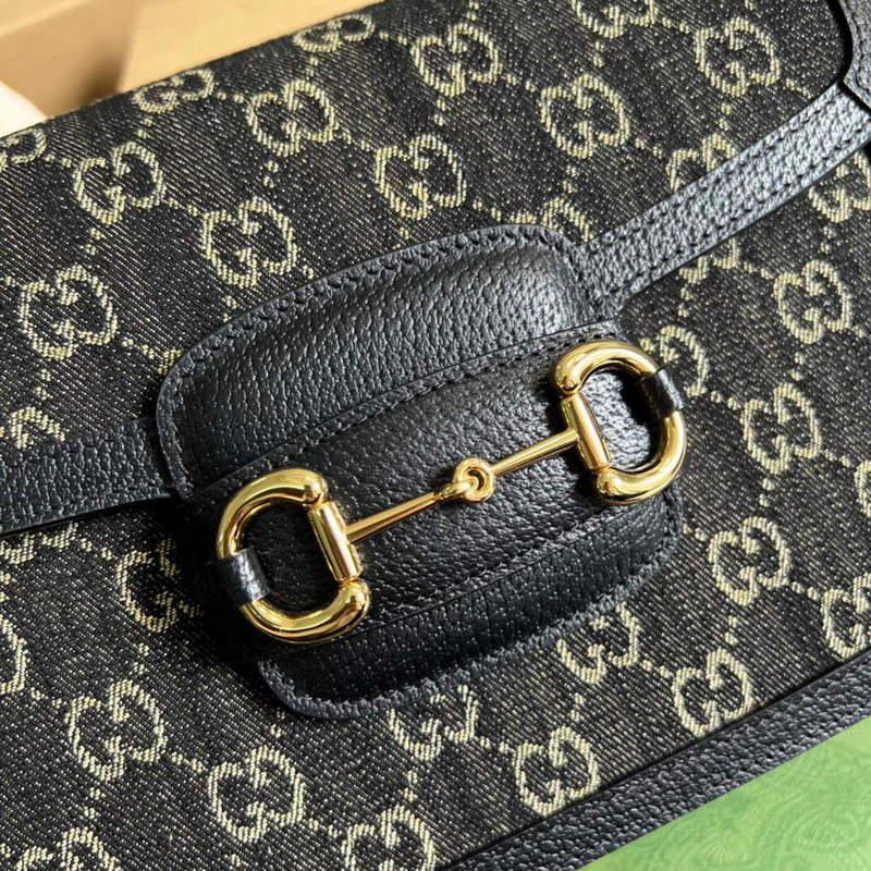 Gucci 602204 Gucci Horsebit 1955 Shoulder Bag Black - Default Title - View 5