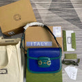 Gucci ‎602204 Gucci Horsebit 1955 Small Shoulder Bag Blue