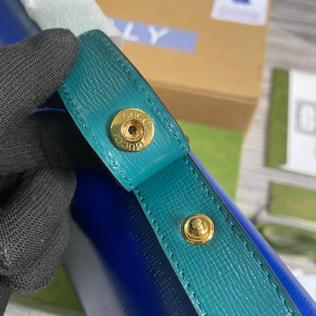 Gucci ‎602204 Gucci Horsebit 1955 Small Shoulder Bag Blue