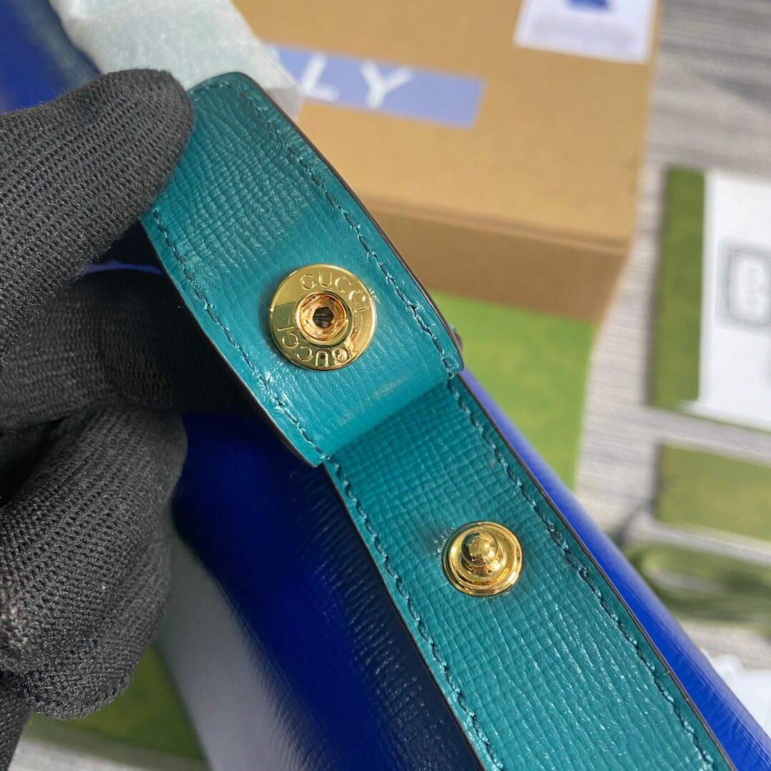 Gucci ‎602204 Gucci Horsebit 1955 Small Shoulder Bag Blue