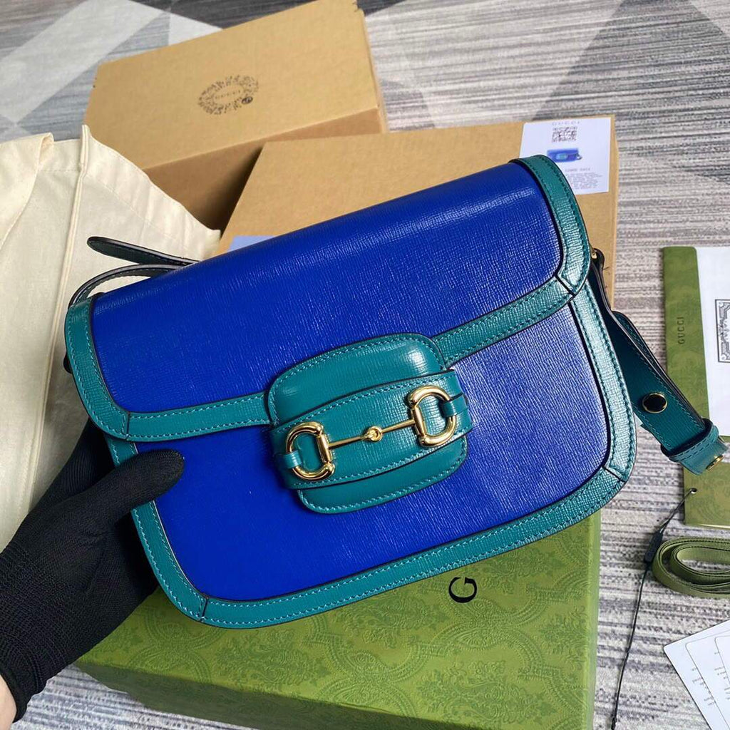 Gucci ‎602204 Gucci Horsebit 1955 Small Shoulder Bag Blue
