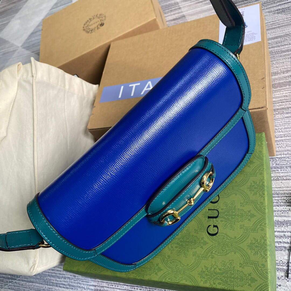 Gucci ‎602204 Gucci Horsebit 1955 Small Shoulder Bag Blue