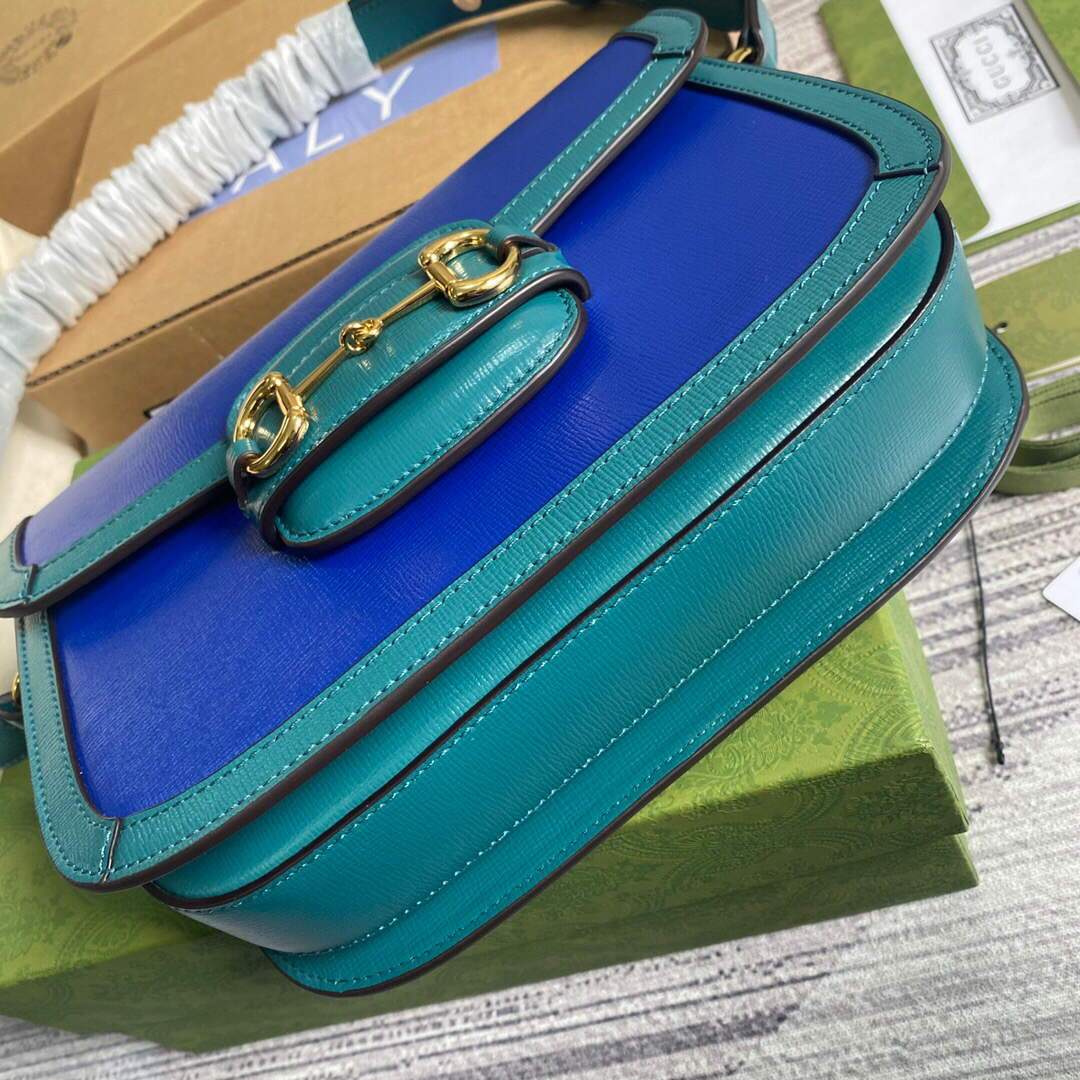 Gucci ‎602204 Gucci Horsebit 1955 Small Shoulder Bag Blue
