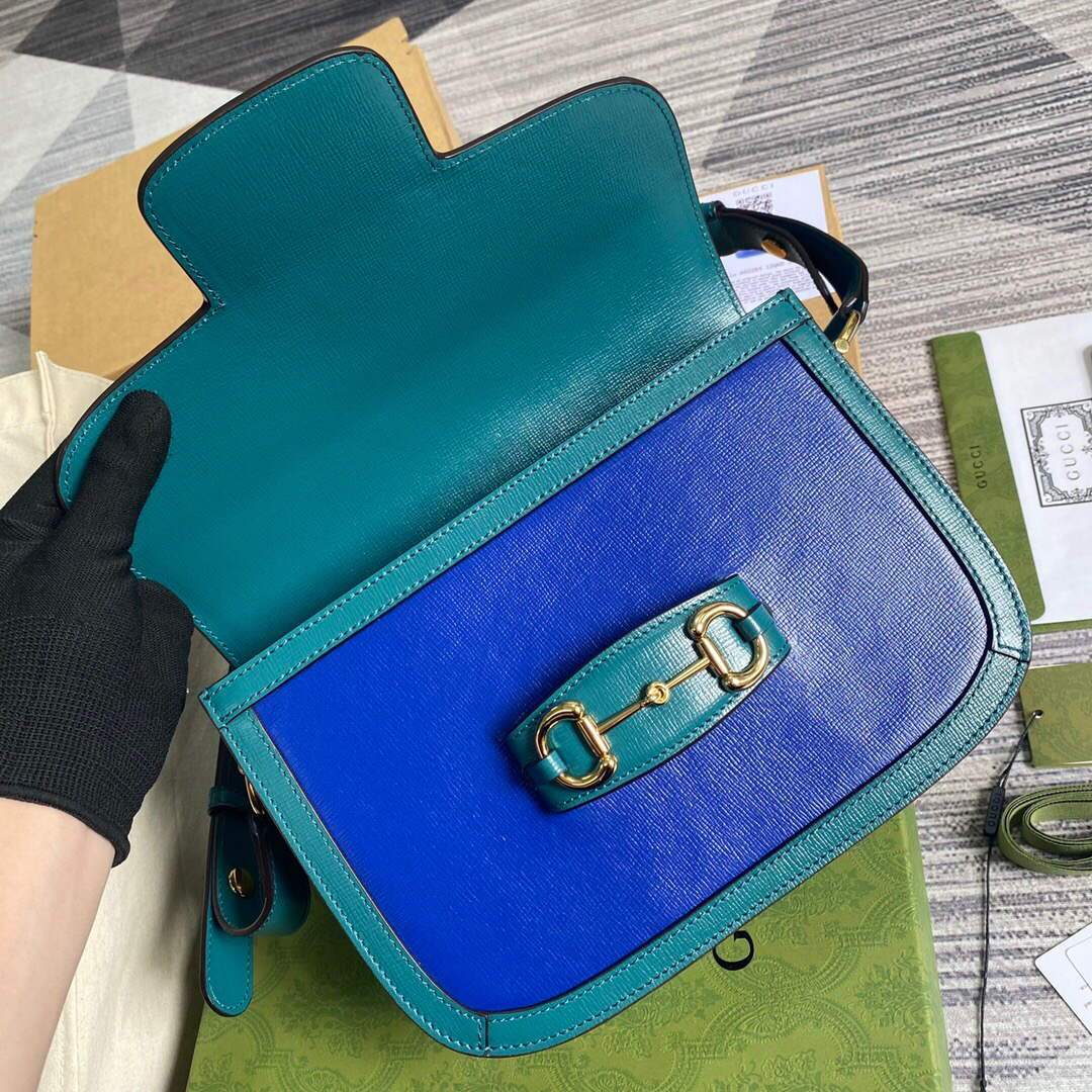 Gucci ‎602204 Gucci Horsebit 1955 Small Shoulder Bag Blue