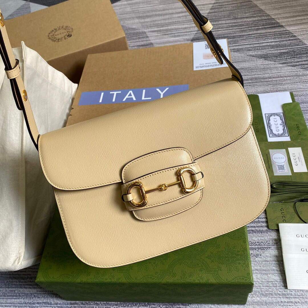 Gucci ‎602204 Gucci Horsebit 1955 Small Shoulder Bag Beige