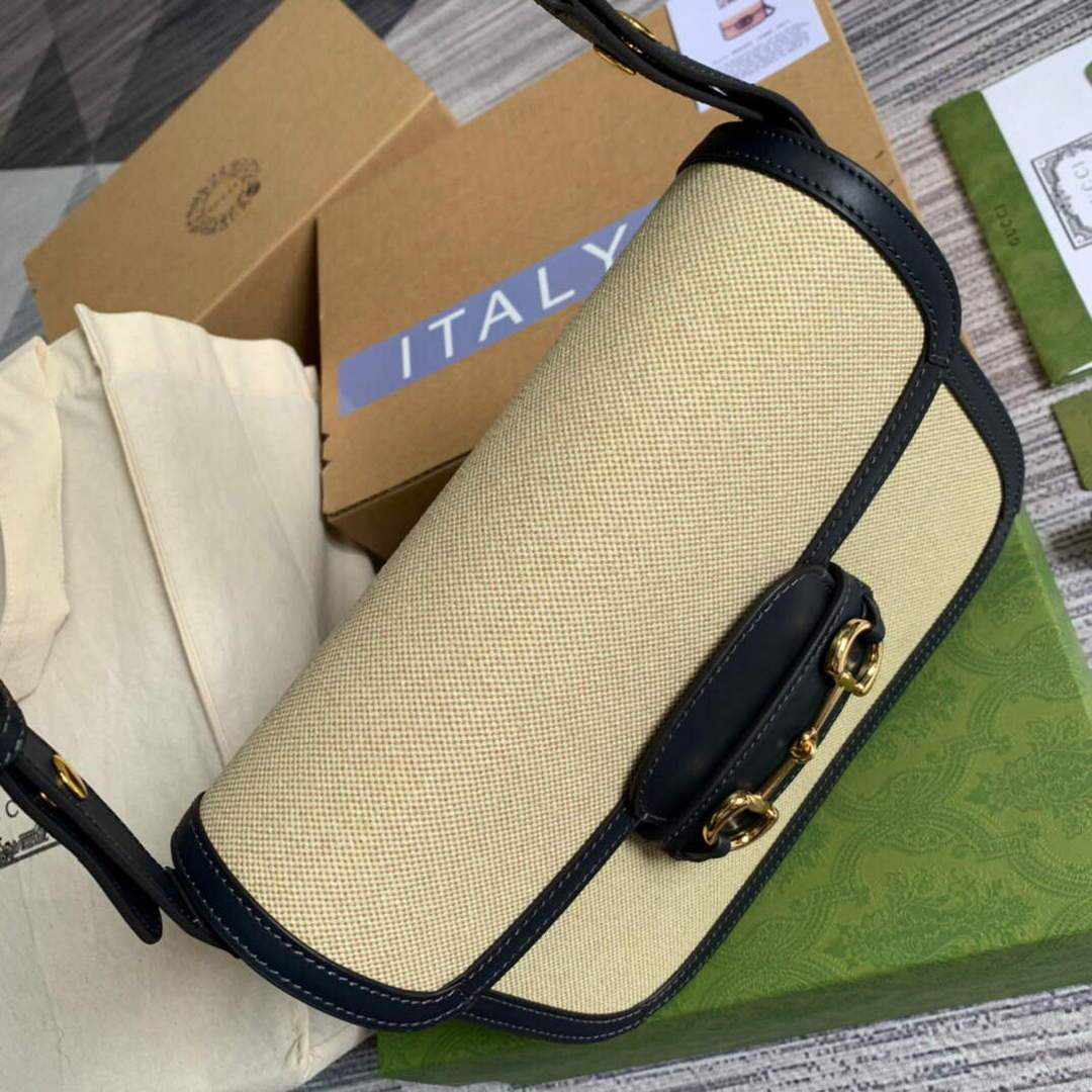 Gucci a€?02204 Gucci Horsebit 1955 Small Shoulder Bag Apricot